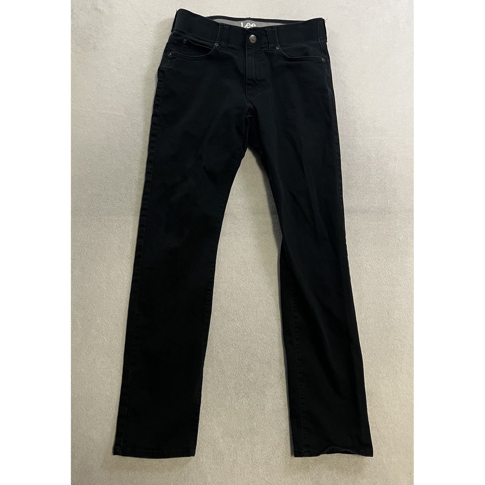 Lee Pants Men's Size 29x32 (Fits 29x31) Black Slim Straight Stretch